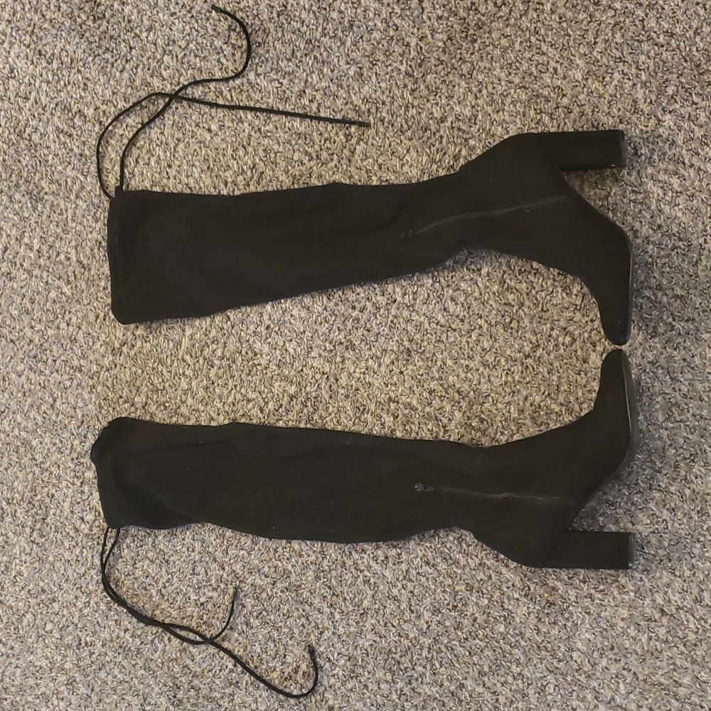 Black Tall Boots with fastener